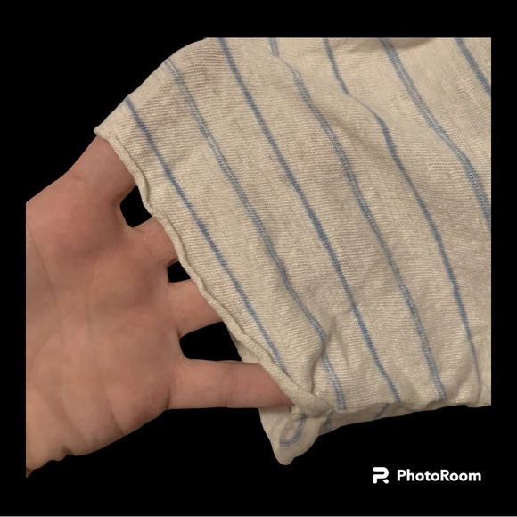 2/$14 💀| MNG | Men’s Short Sleeve T-Shirt | White with Blue Horizontal Lines - Picture 6 of 6